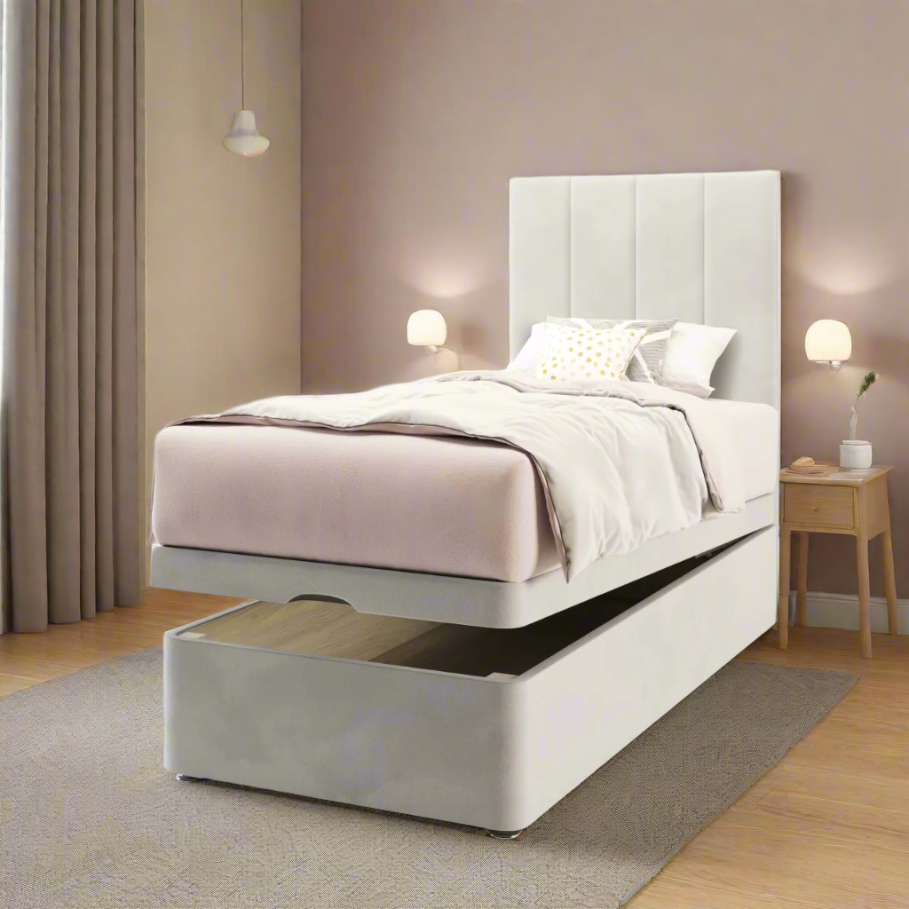4 Panel Headboard Ottoman Storage Bed