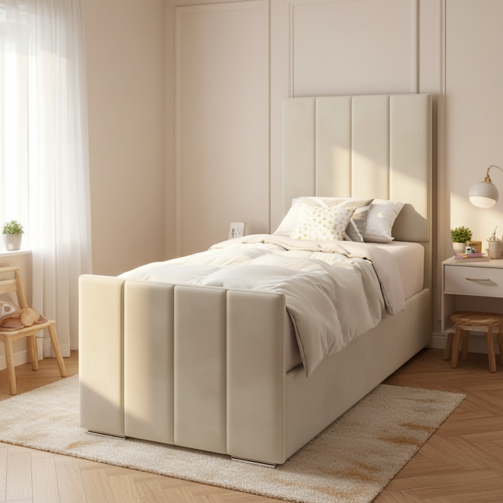 4 Panel Headboard Ottoman Storage Side Lift Bed & Footend