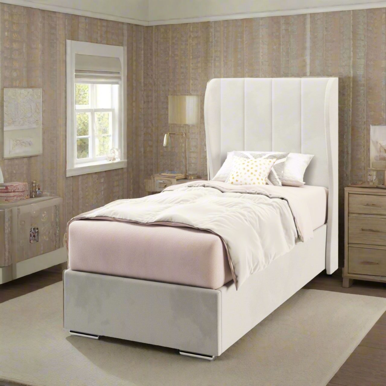 4 Panel Middle Curve Wing Headboard Frame Bed