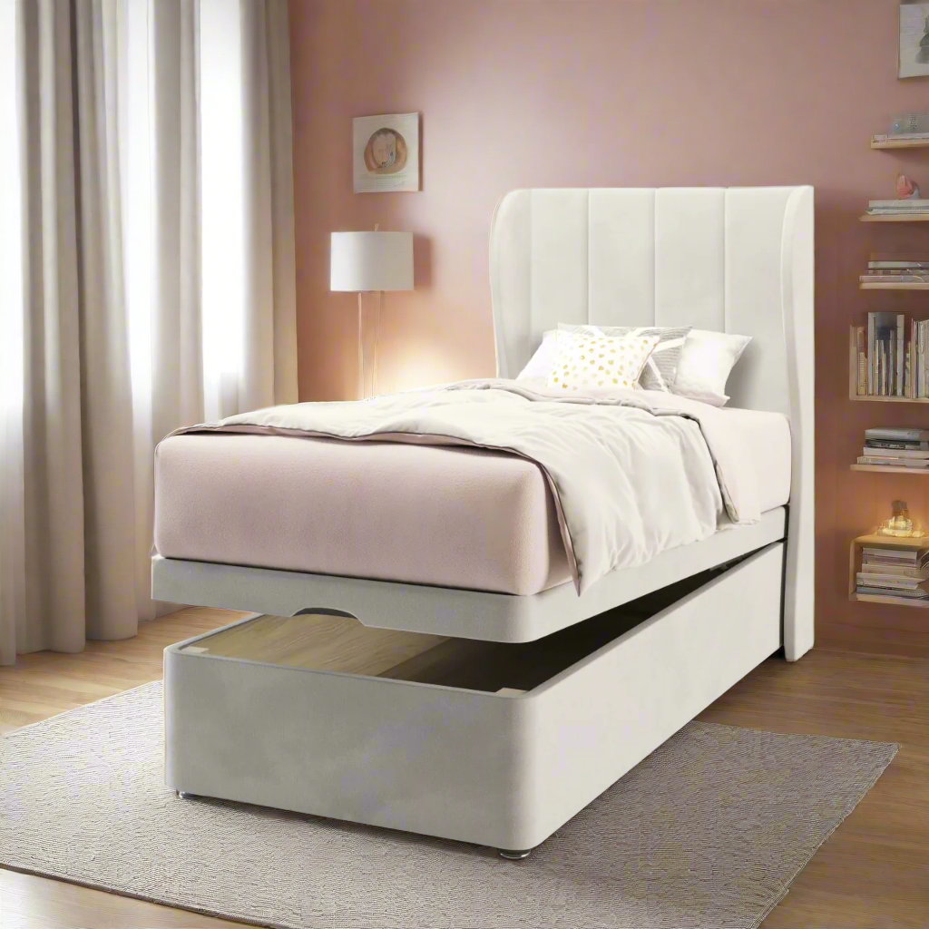 4 Panel Headboard Ottoman Storage Bed