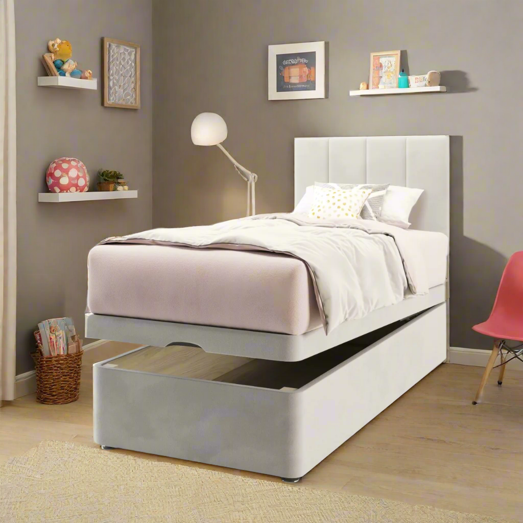 4 Panel Headboard Ottoman Storage Bed
