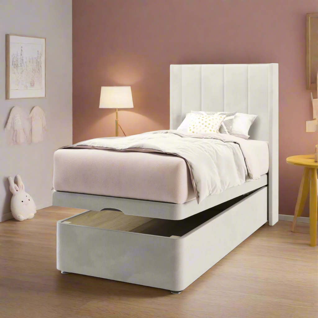 4 Panel Headboard Ottoman Storage Bed