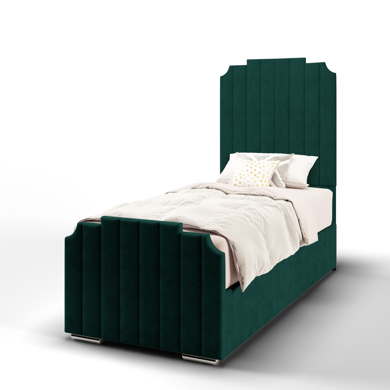 Art Deco Headboard Ottoman Storage Side Lift Bed & Footend