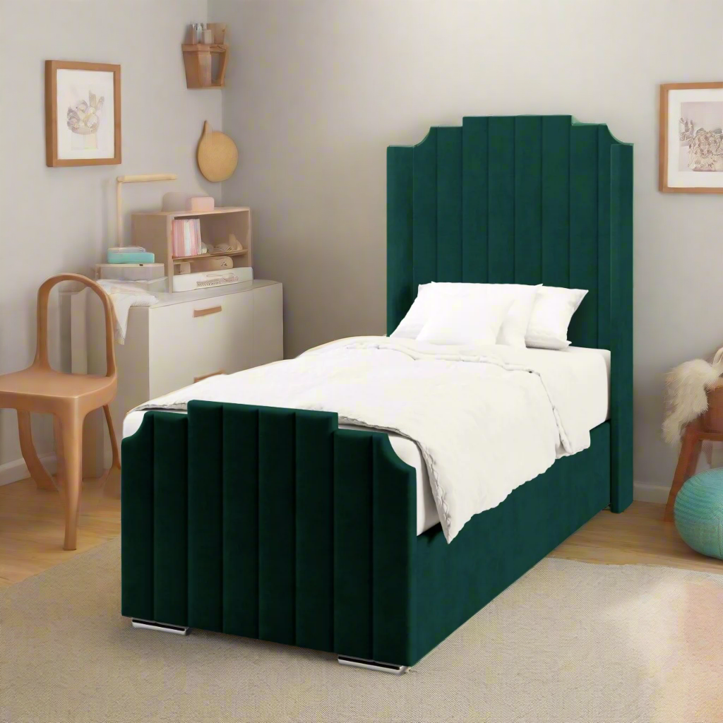 Art Deco Headboard Frame Bed & Footend