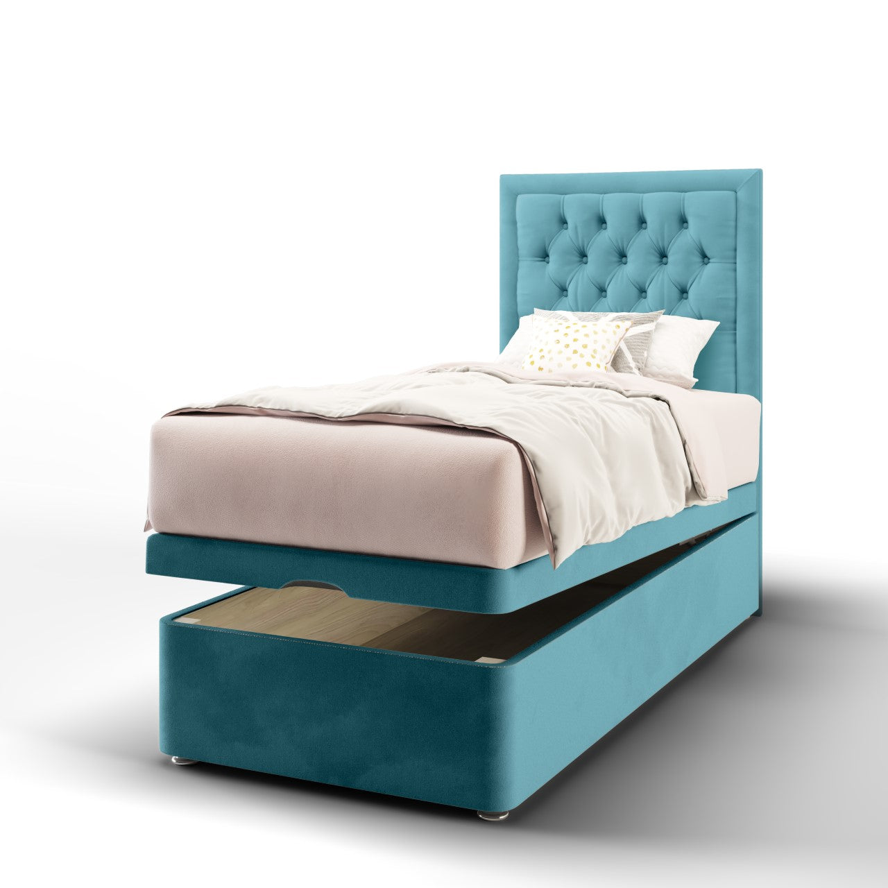 Chesterfield Border Headboard Ottoman Storage Bed