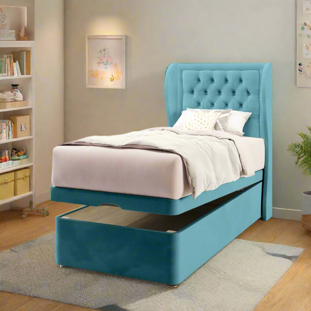 Chesterfield Border Headboard Ottoman Storage Bed
