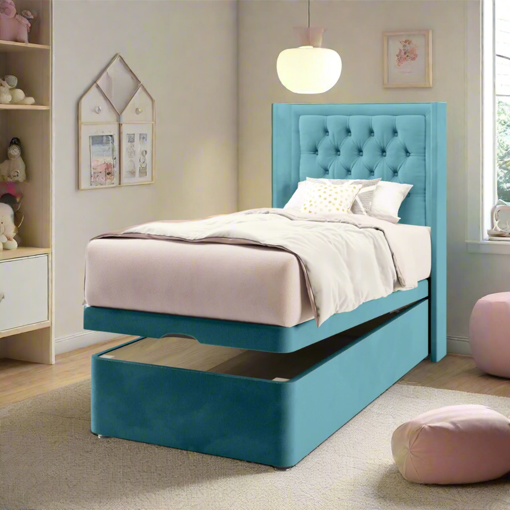 Chesterfield Border Headboard Ottoman Storage Bed