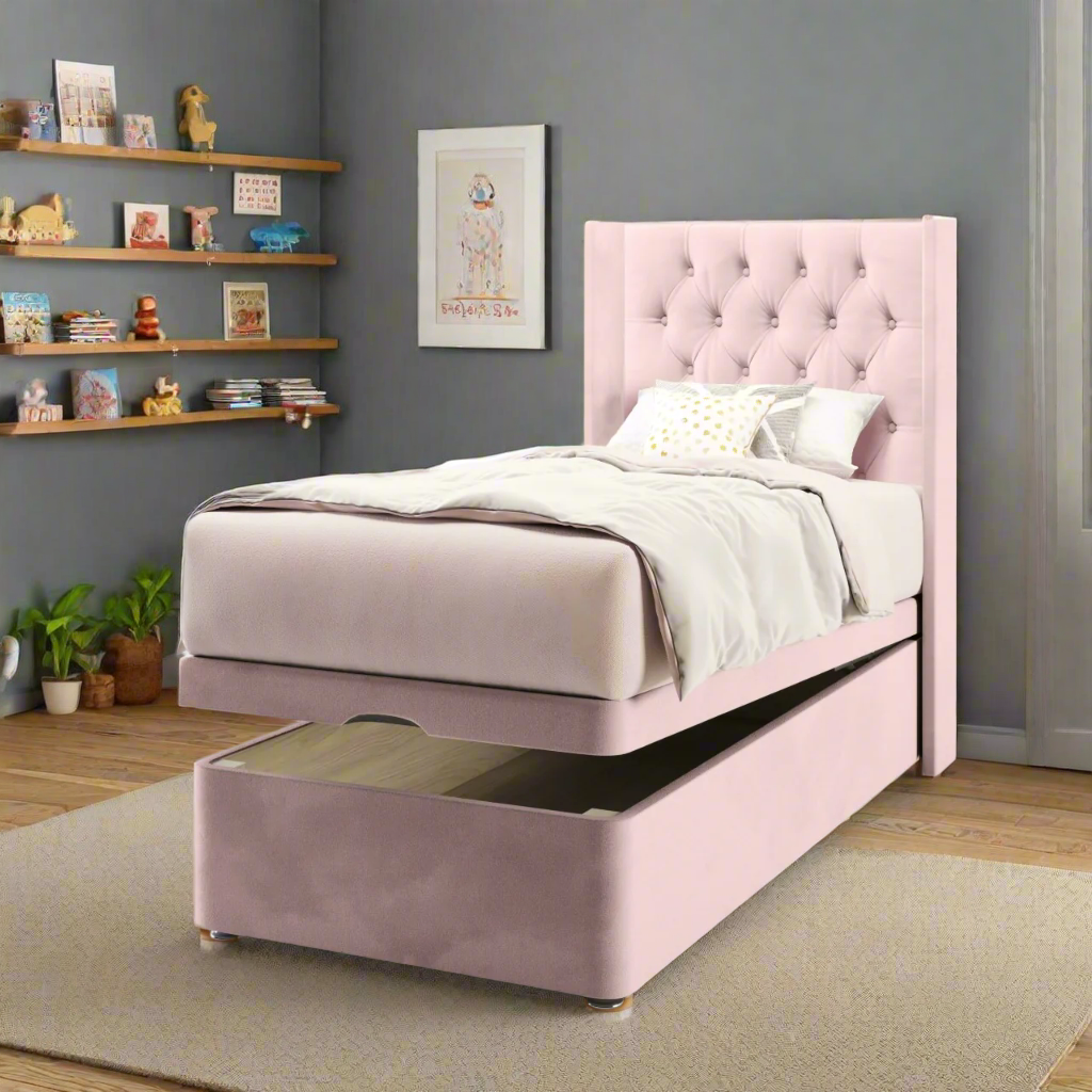 Chesterfield Headboard Ottoman Storage Bed