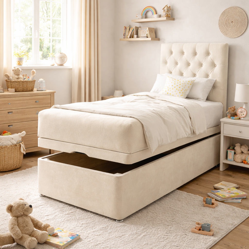 Chesterfield Headboard Ottoman Storage Bed