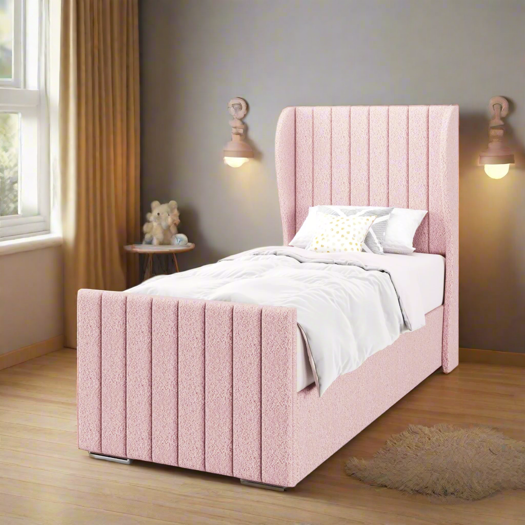 Vertical Panels Headboard Frame Bed & Footend