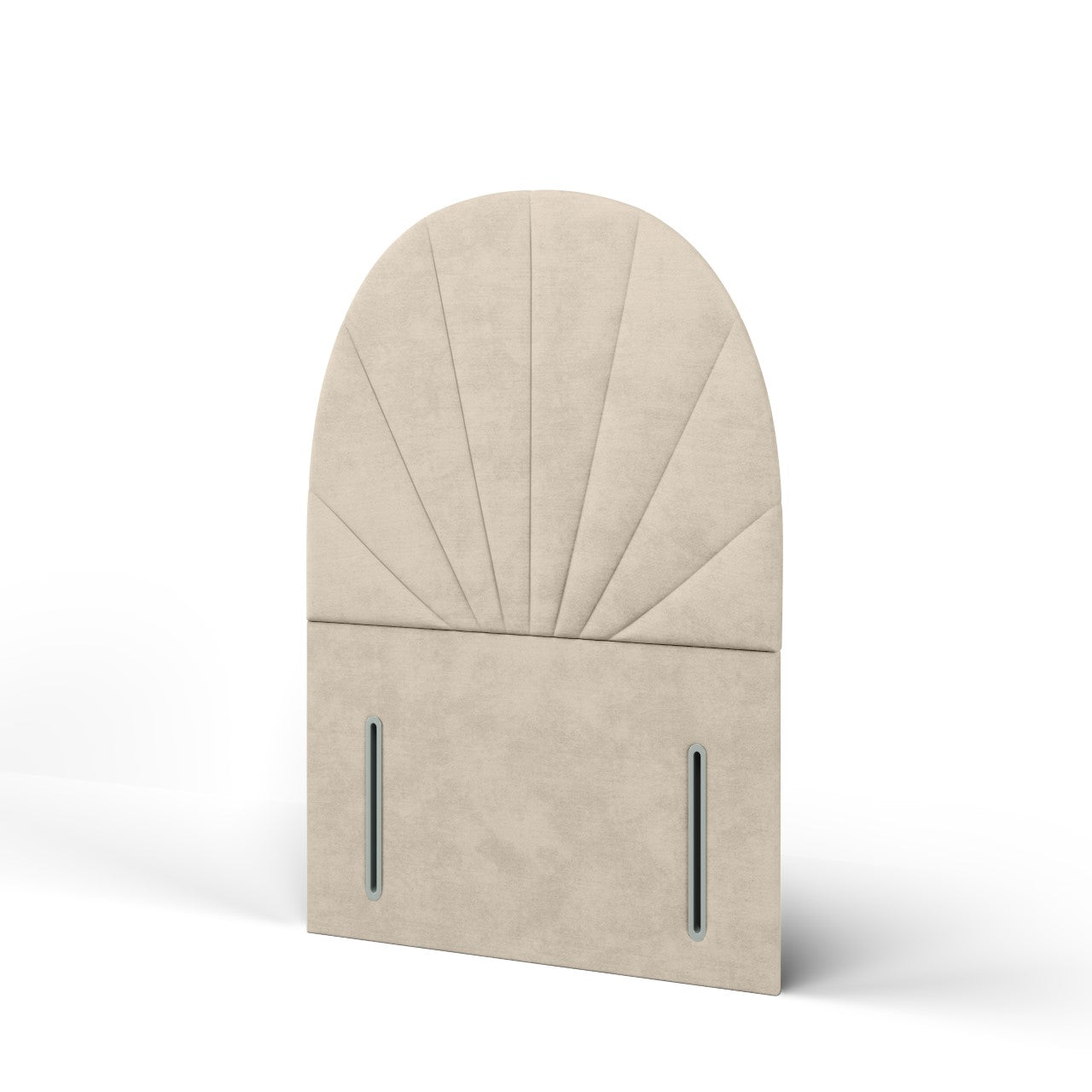 Half Moon Vertical Lines Headboard Ottoman Storage Bed