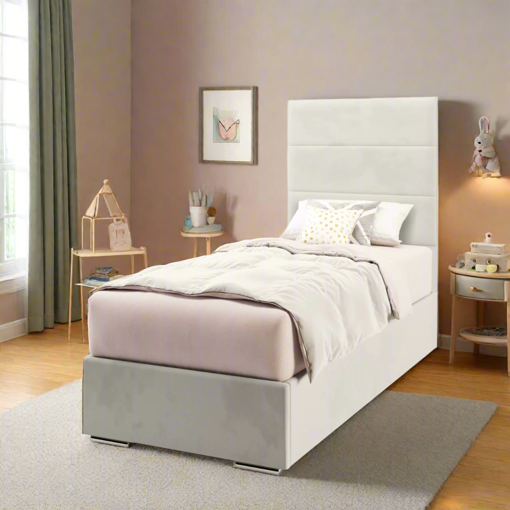 Horizontal Panels Headboard Frame Bed
