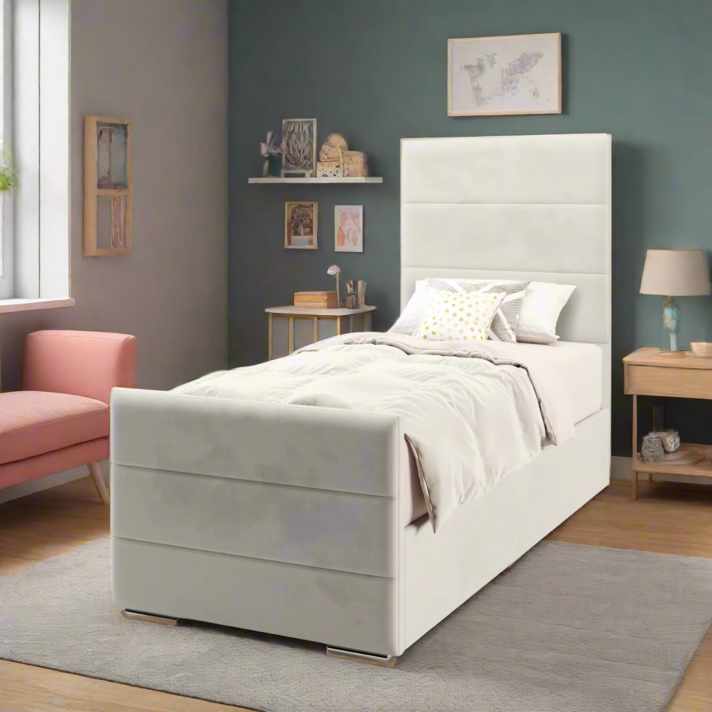 Horizontal Panels Headboard Frame Bed & Footend