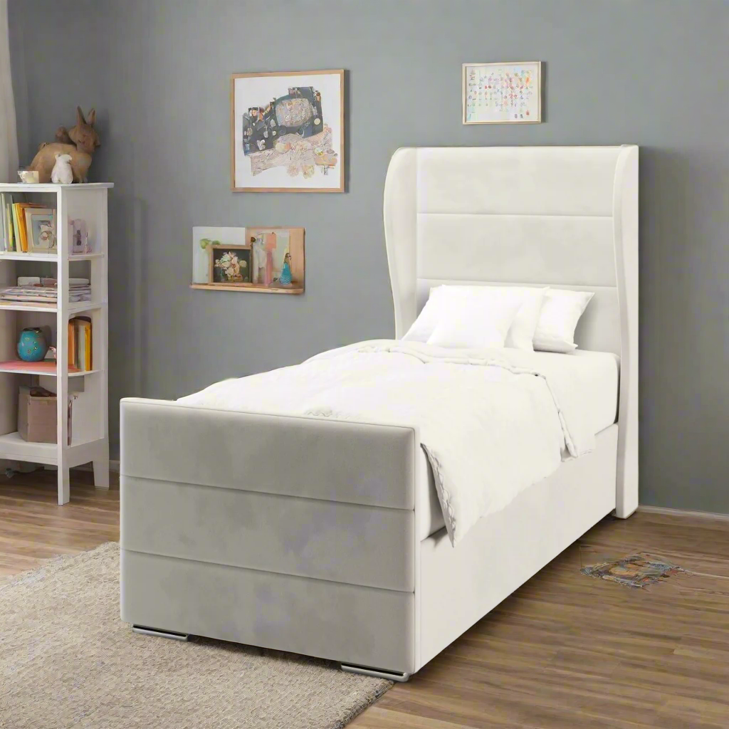 Horizontal Panels Headboard Frame Bed & Footend