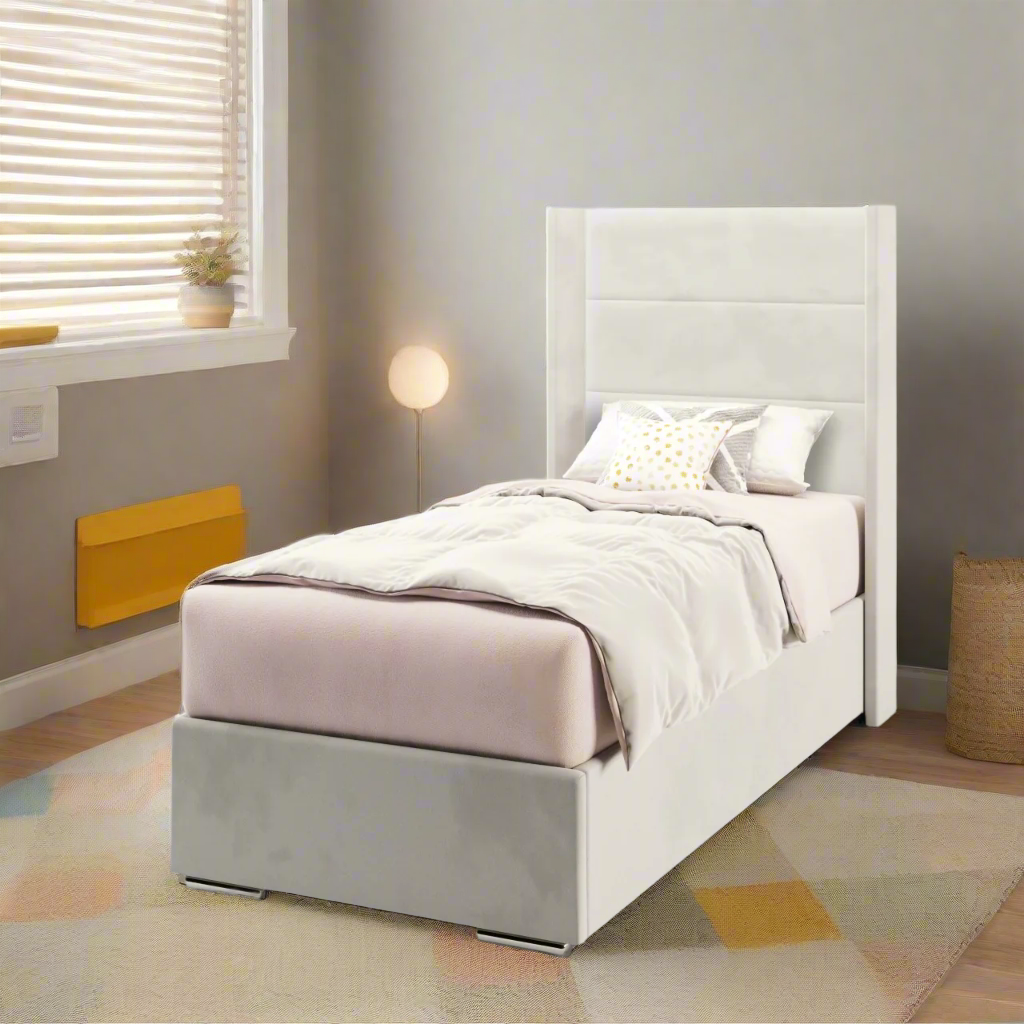 Horizontal Panels Headboard Frame Bed