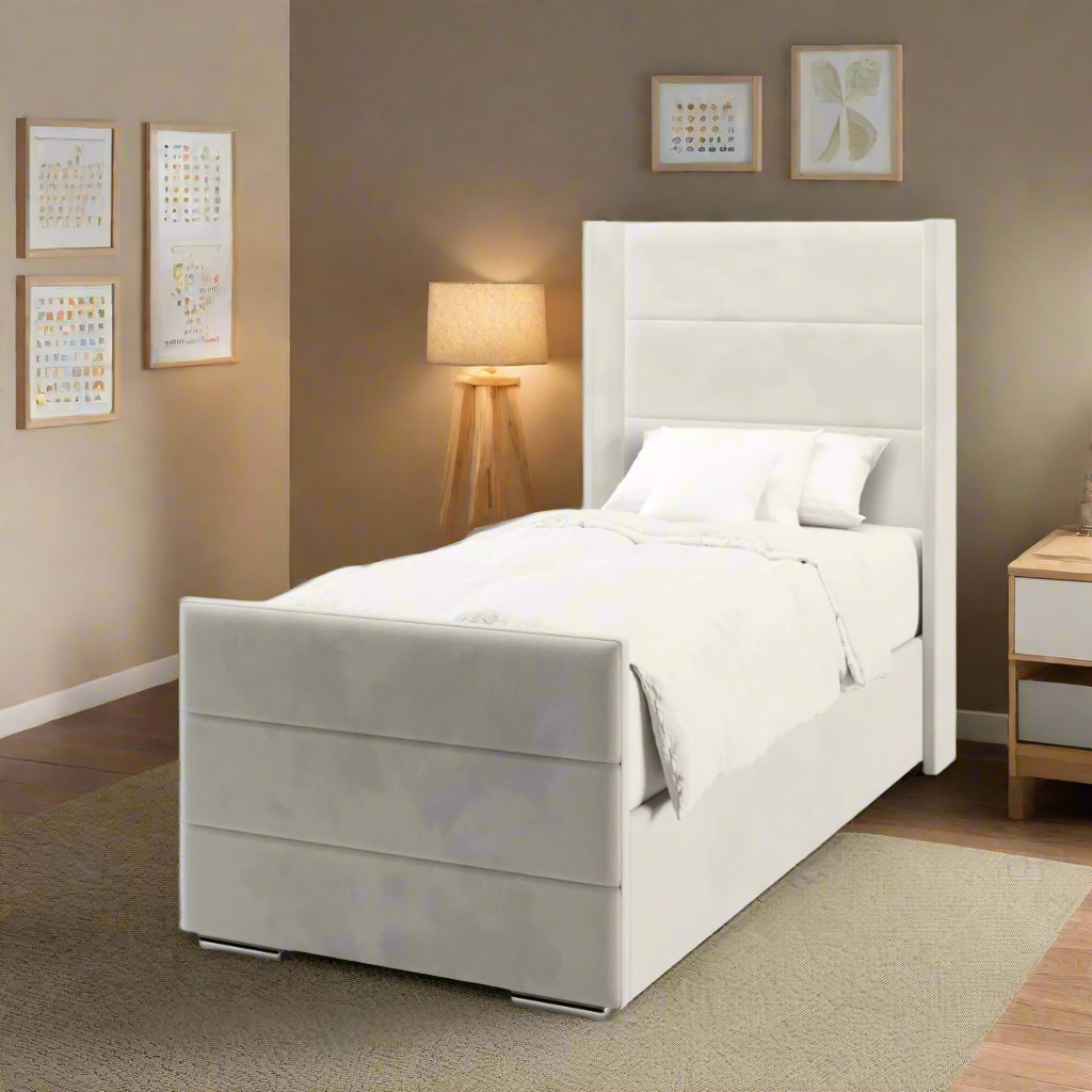 Horizontal Panels Headboard Frame Bed & Footend