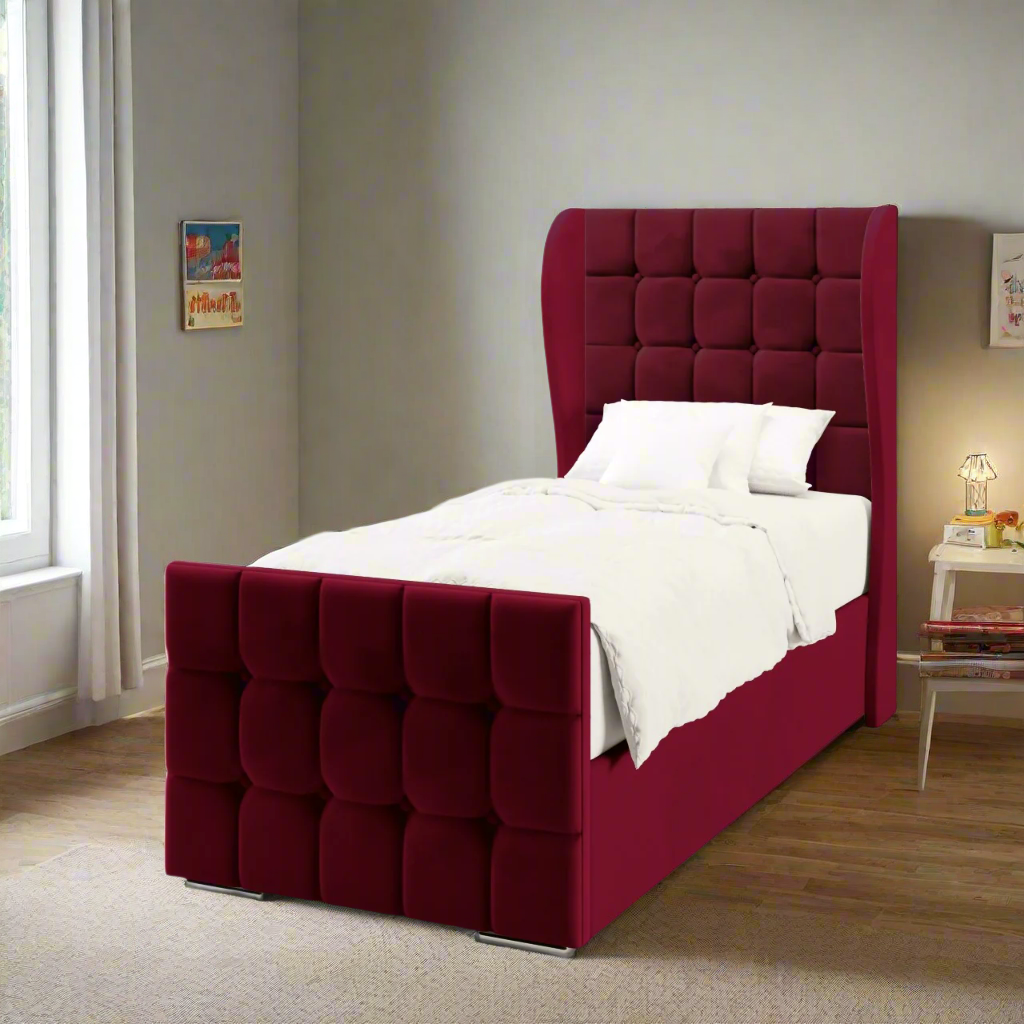Large Cubic Headboard Ottoman Storage Side Lift Bed & Footend