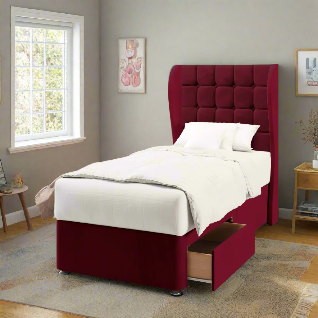 Large Cubic Headboard Divan Bed