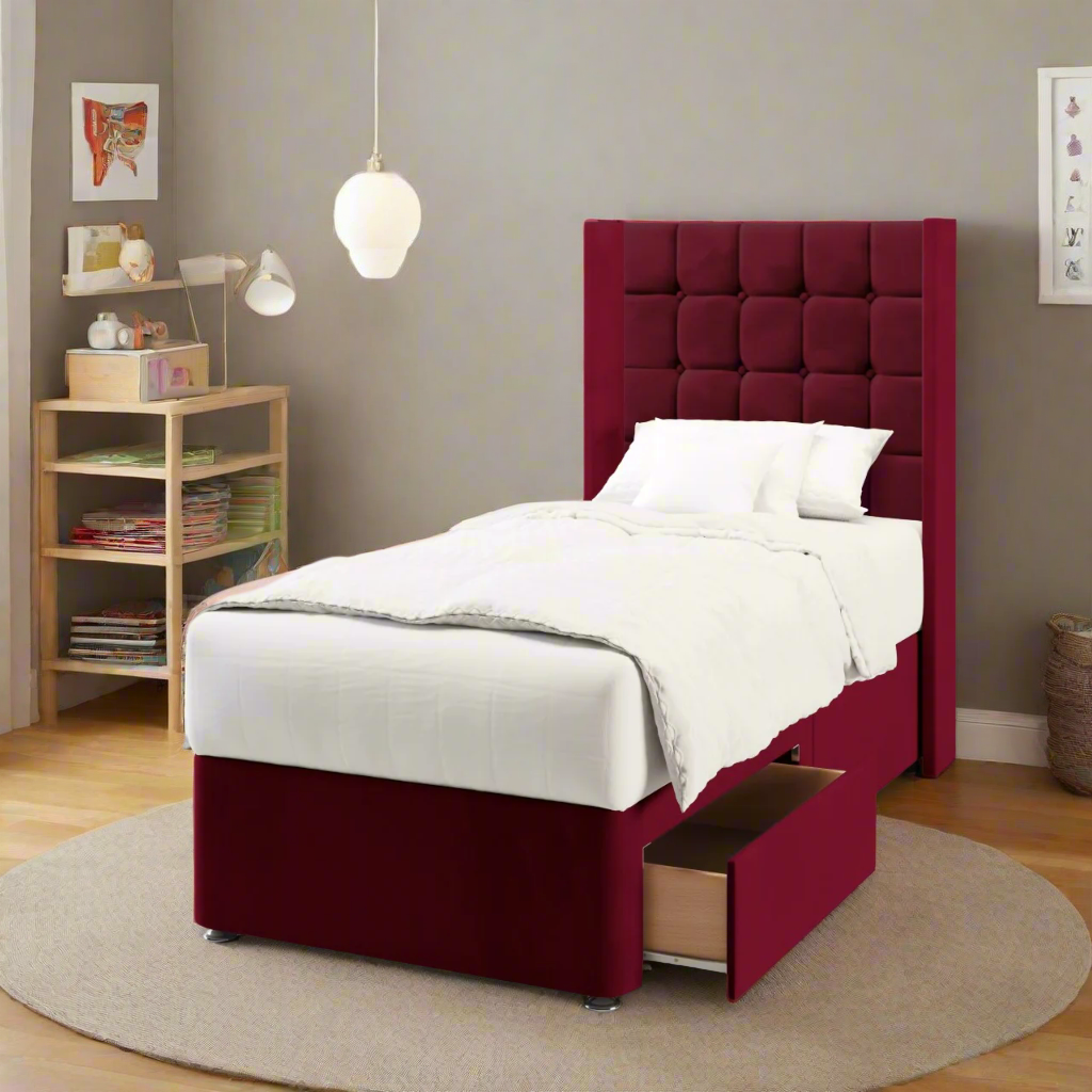 Large Cubic Headboard Divan Bed