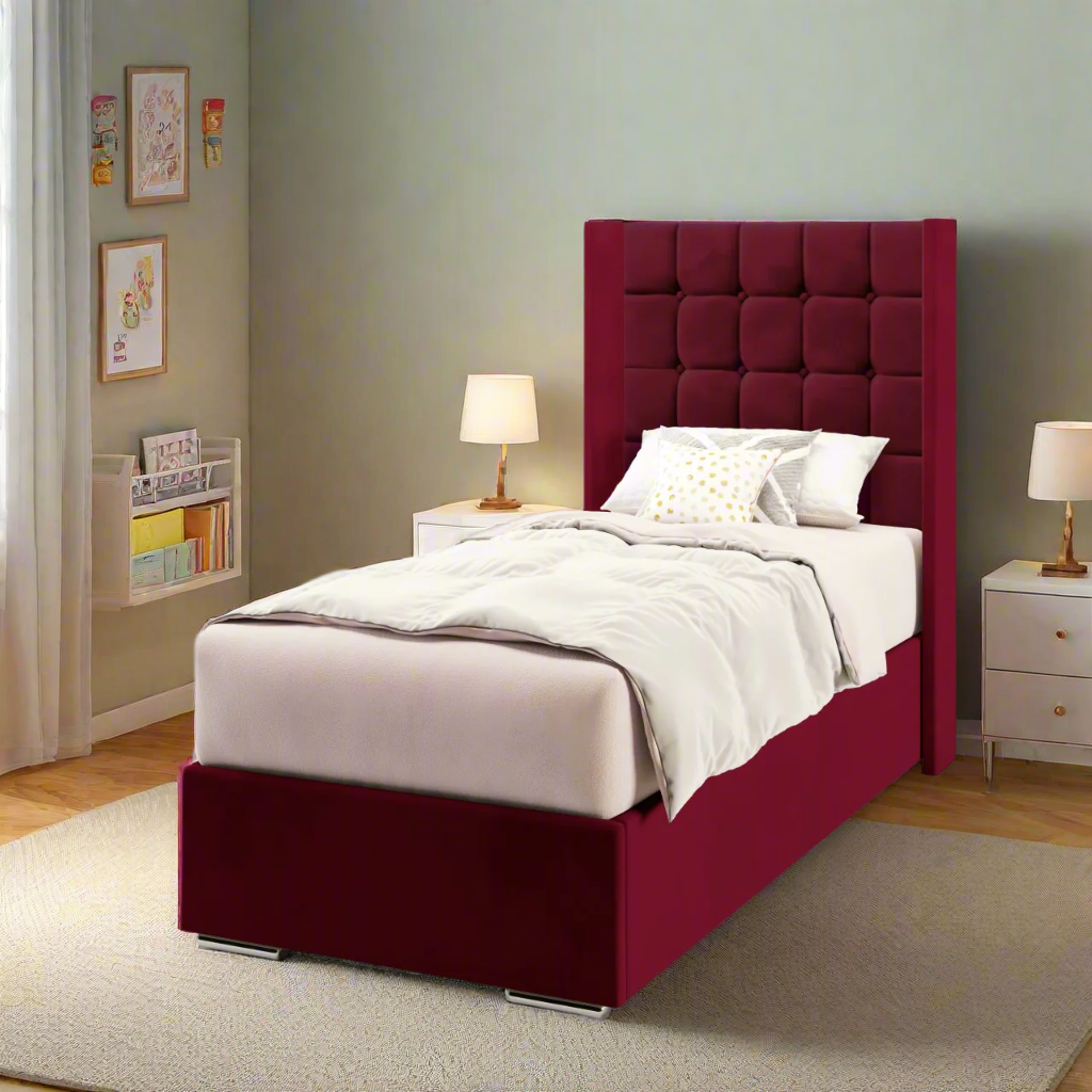 Large Cubic Headboard Frame Bed