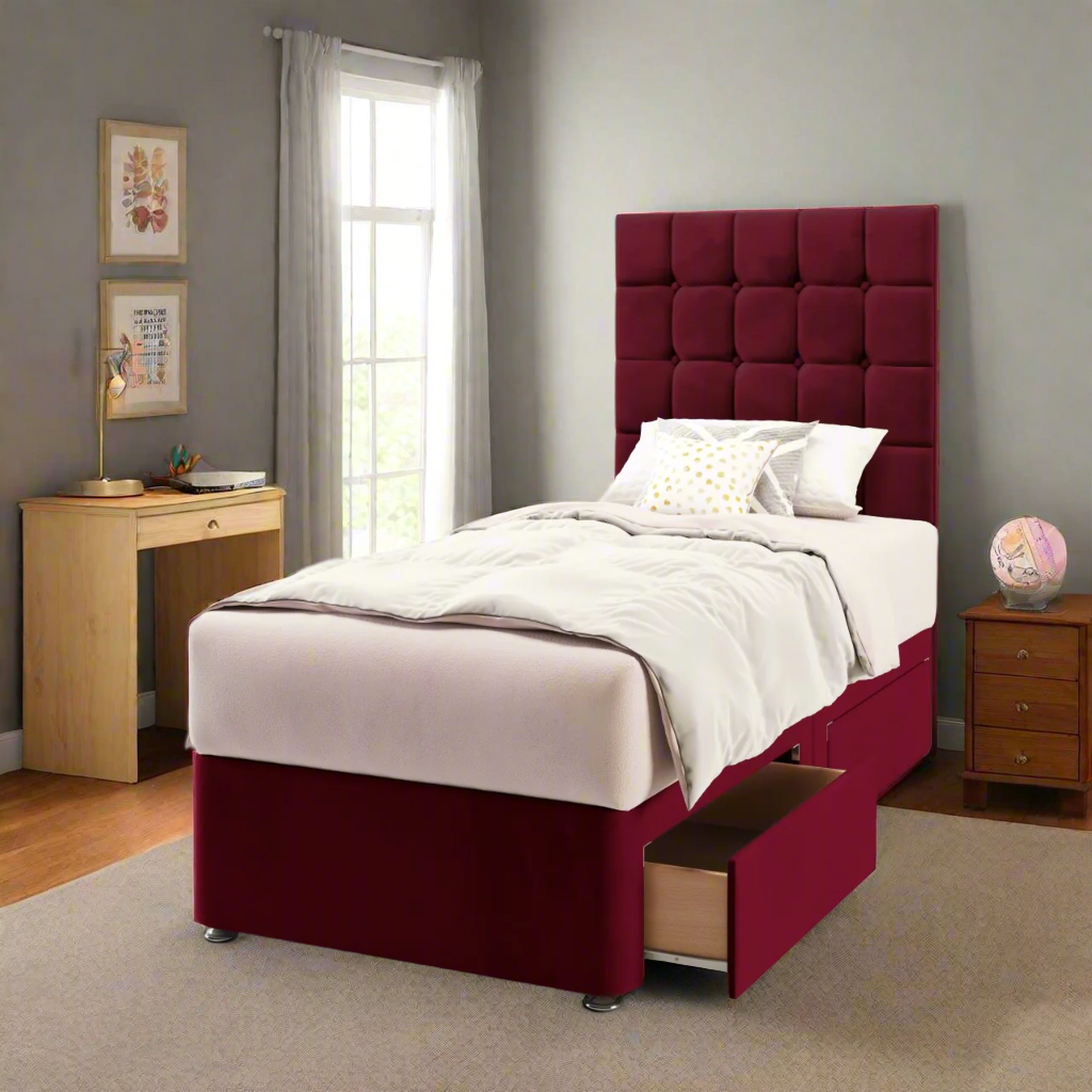 Large Cubic Headboard Divan Bed