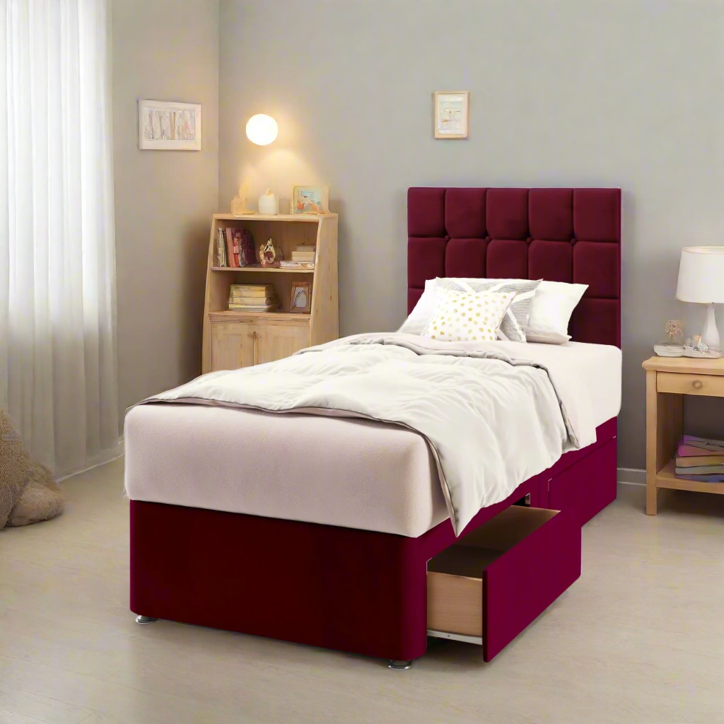 Large Cubic Headboard Divan Bed