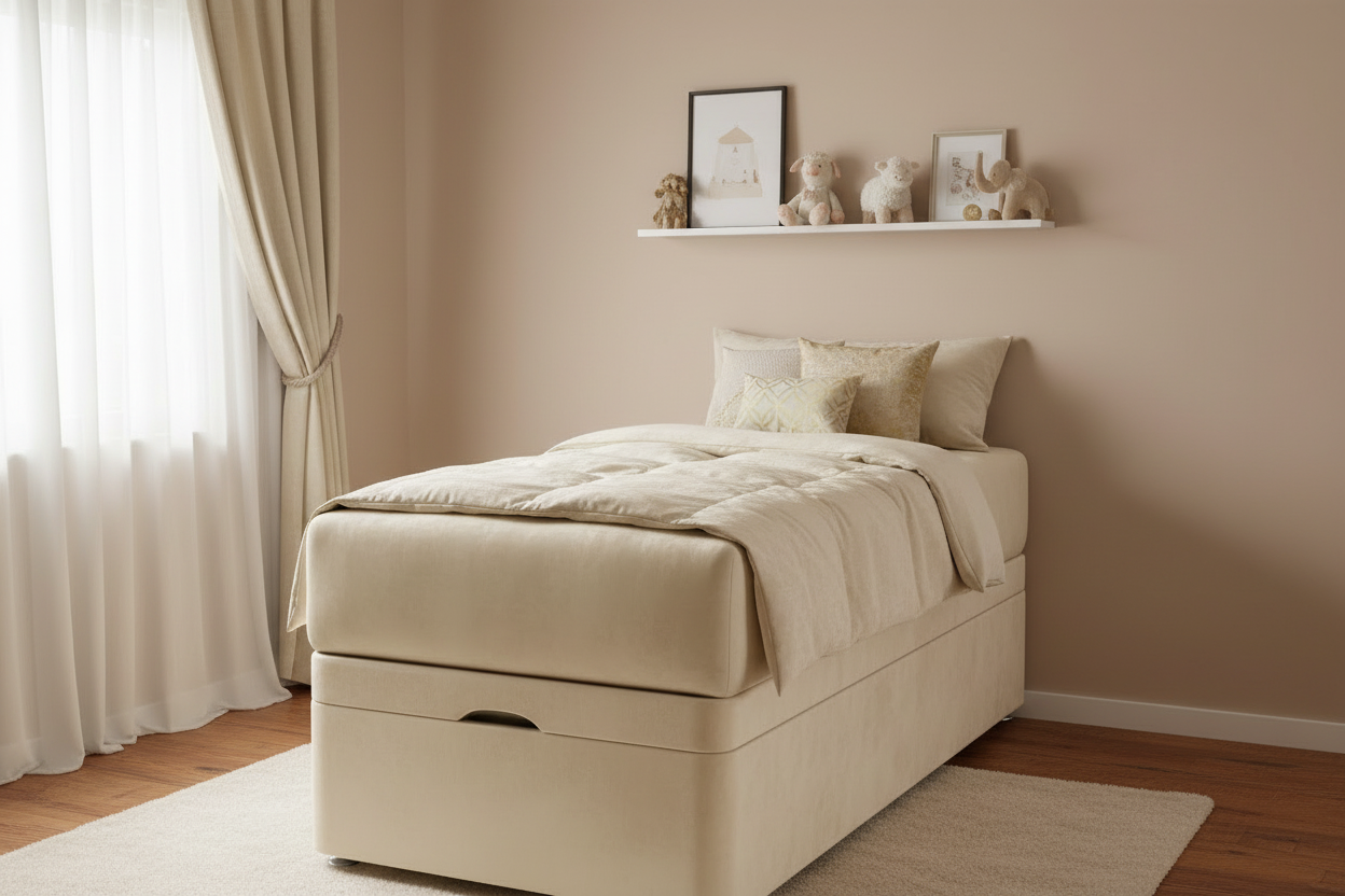 Luxury Platform Top Ottoman Storage Bed