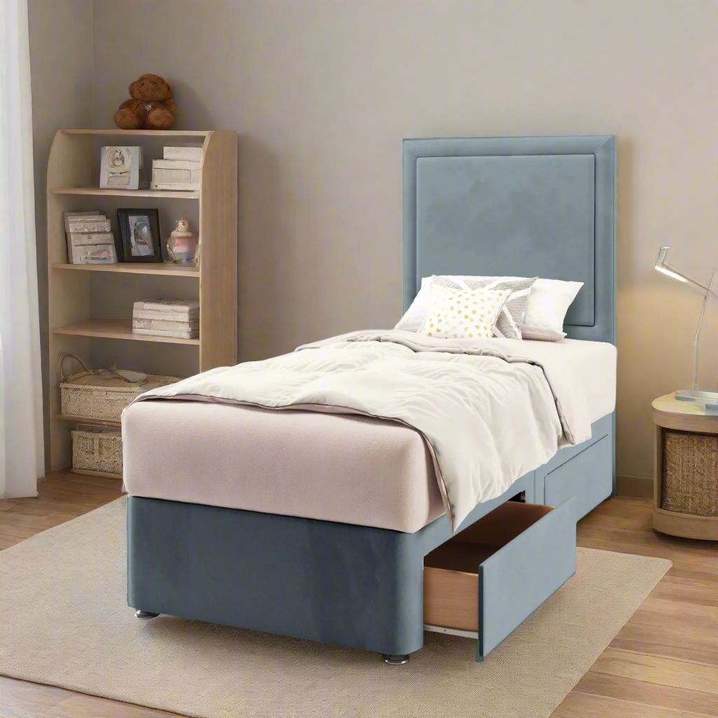 Plain Border Headboard Divan Bed