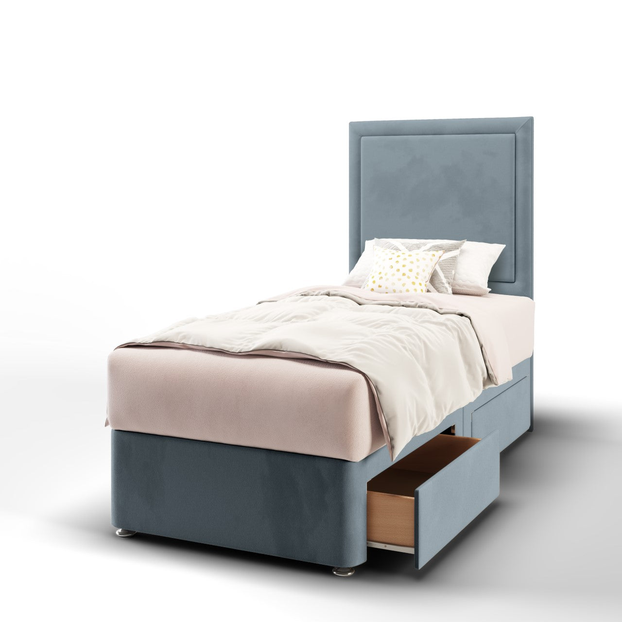 Plain Border Headboard Divan Bed