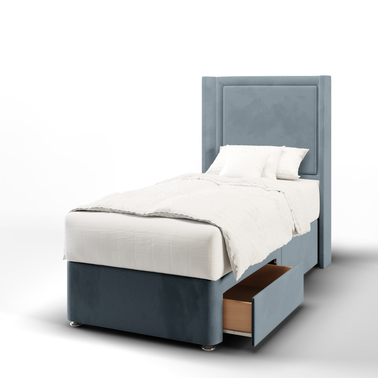 Plain Border Headboard Divan Bed