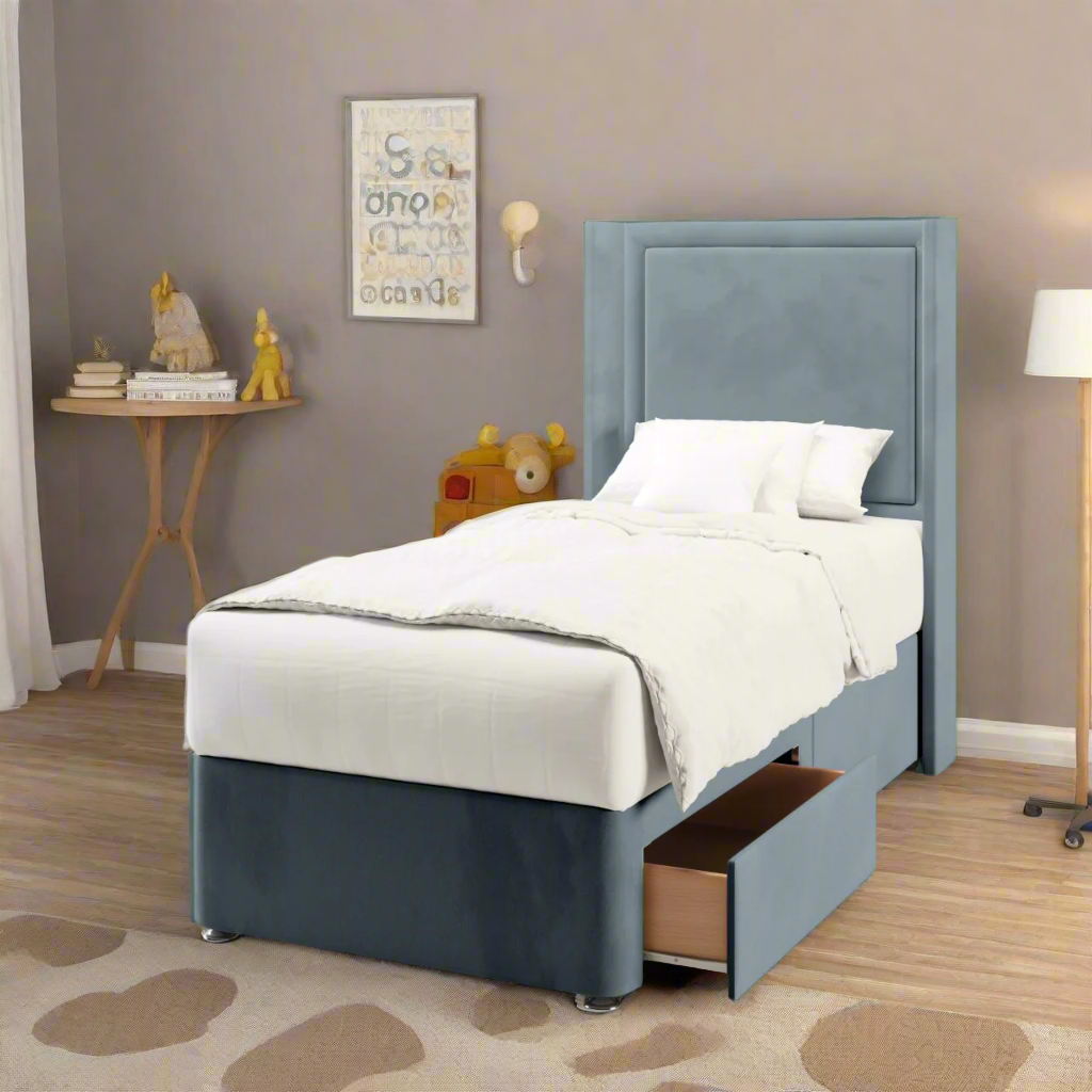 Plain Border Headboard Divan Bed