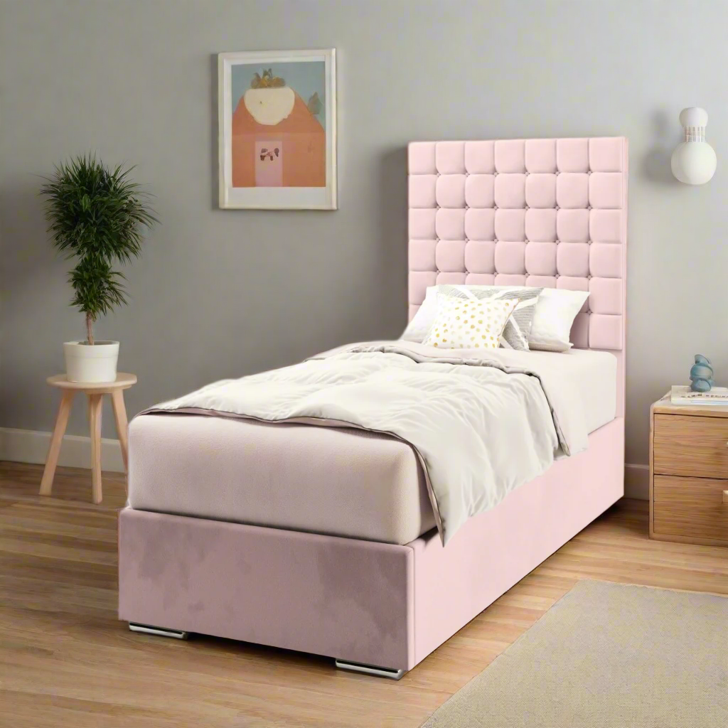 Small Cubic Headboard Frame Bed