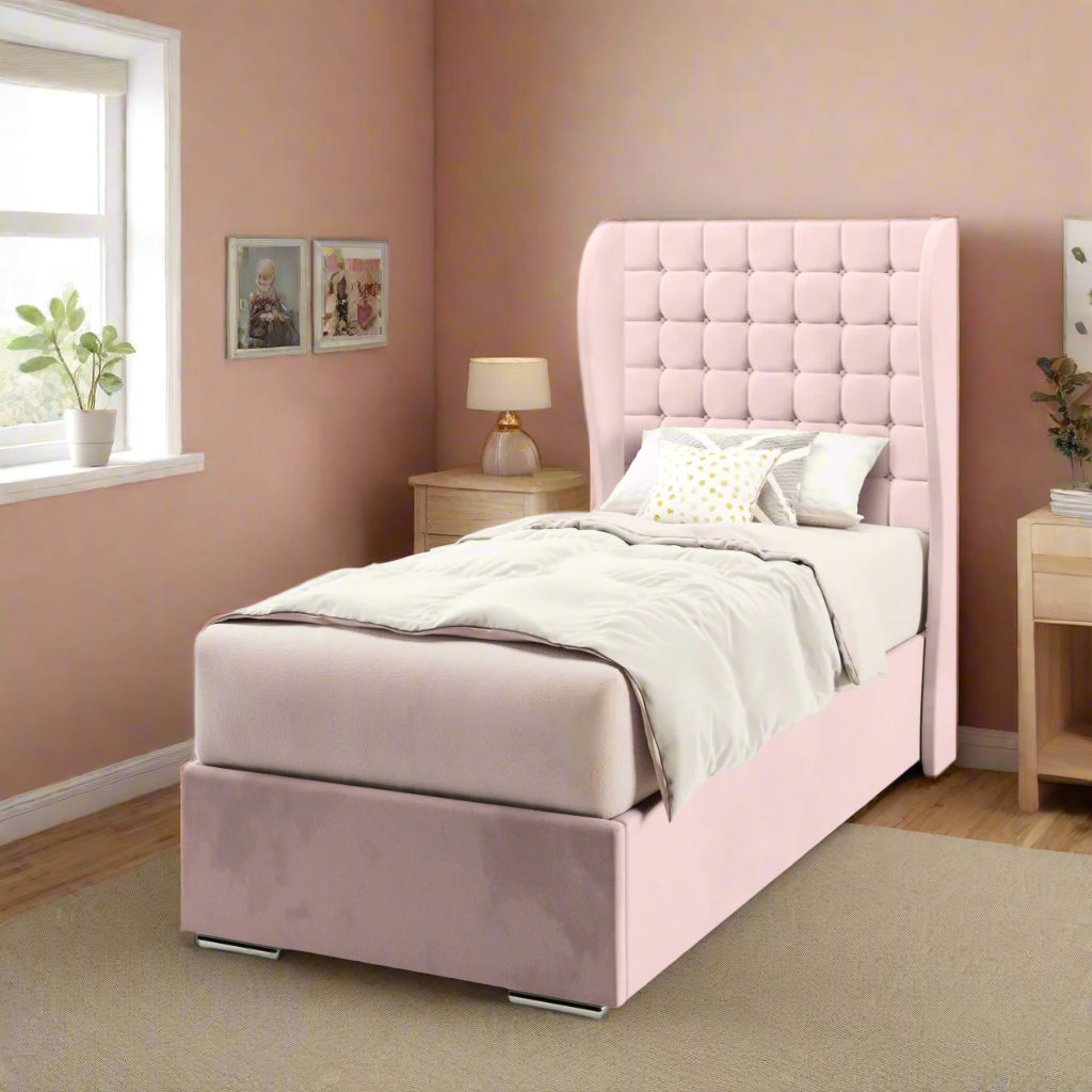 Small Cubic Headboard Frame Bed