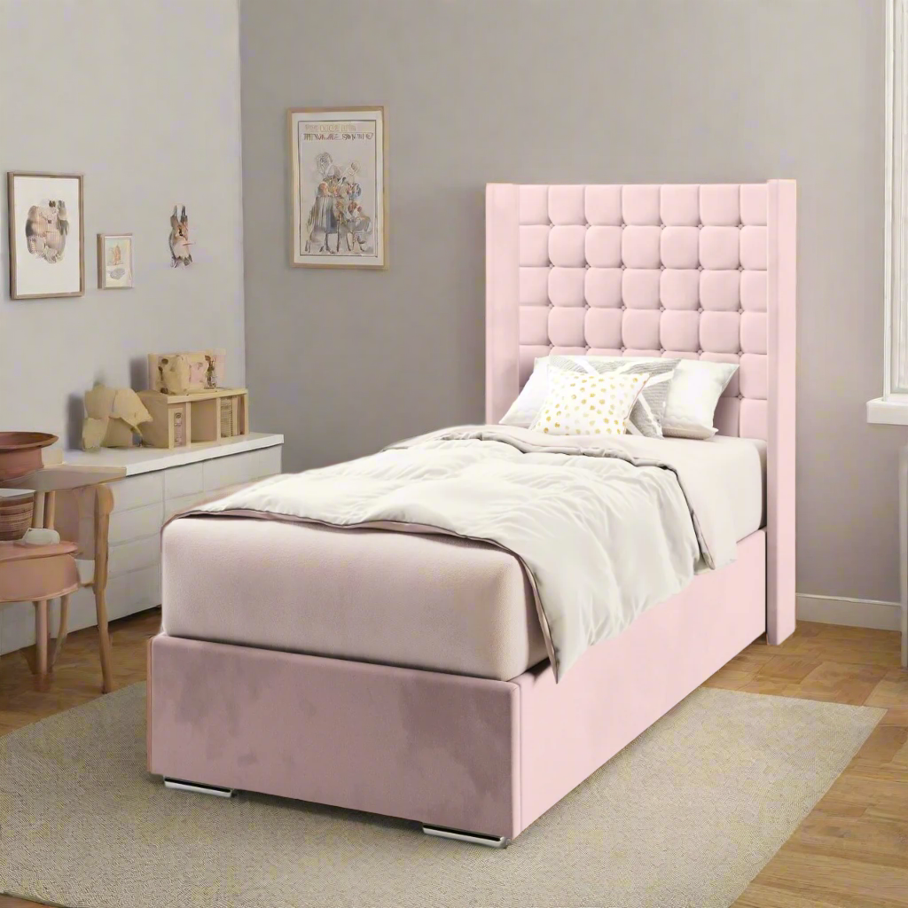 Small Cubic Headboard Frame Bed