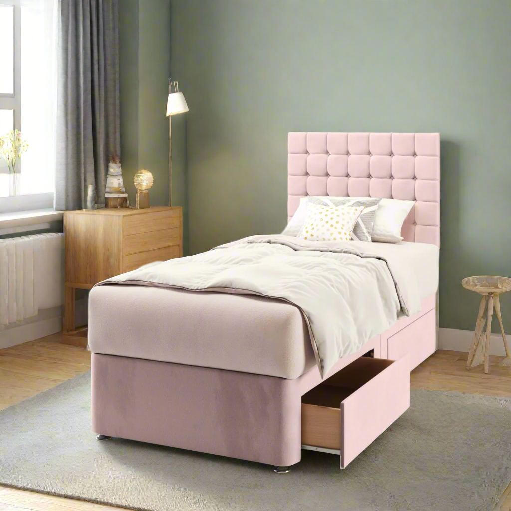 Small Cubic Headboard Divan Bed