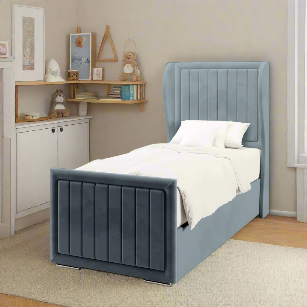 Vertical Panels Border Headboard Ottoman Storage Side Lift Bed & Footend