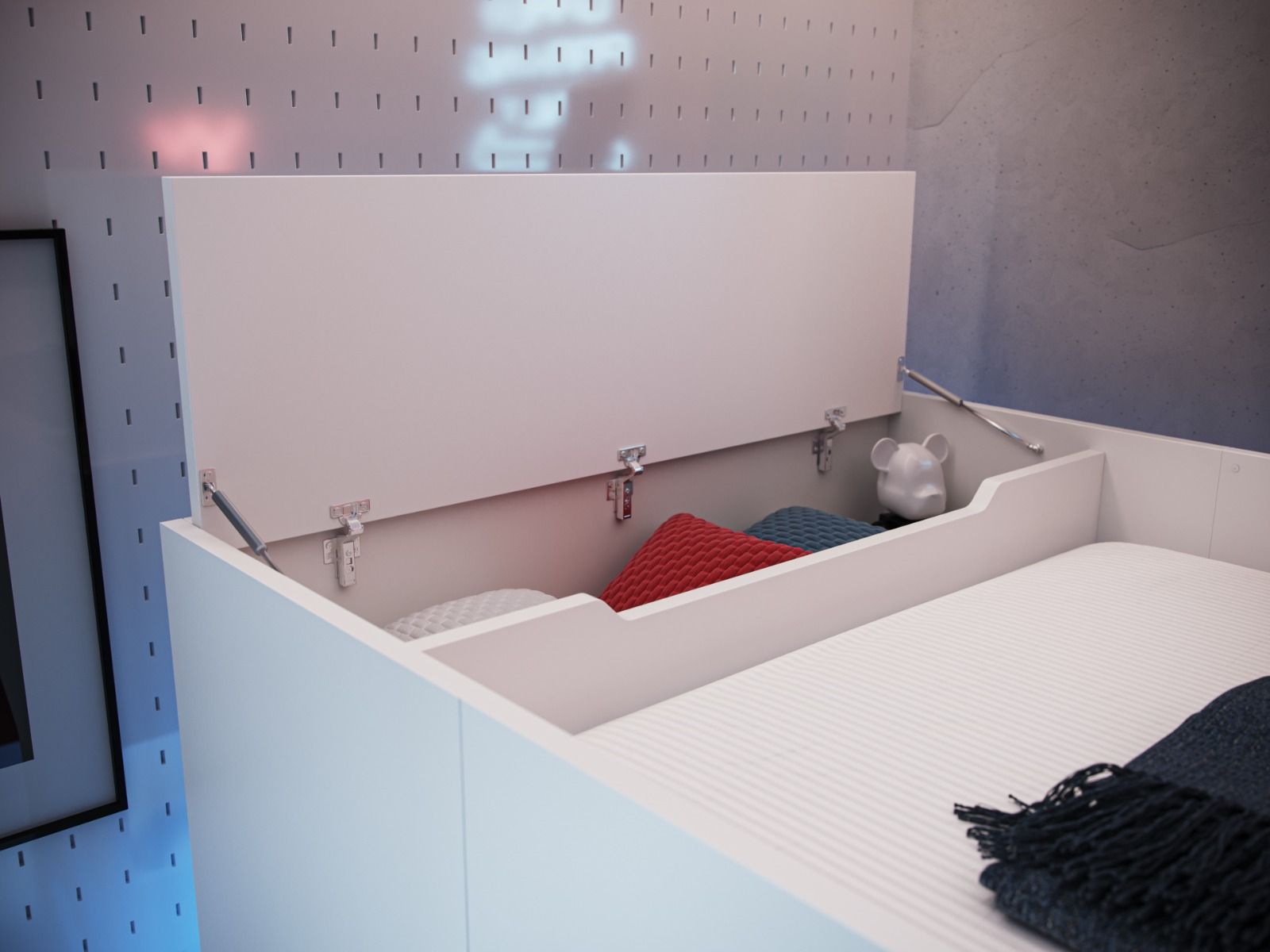 Recoil Shuttle LED Gaming White High Sleeper Small Double Bed