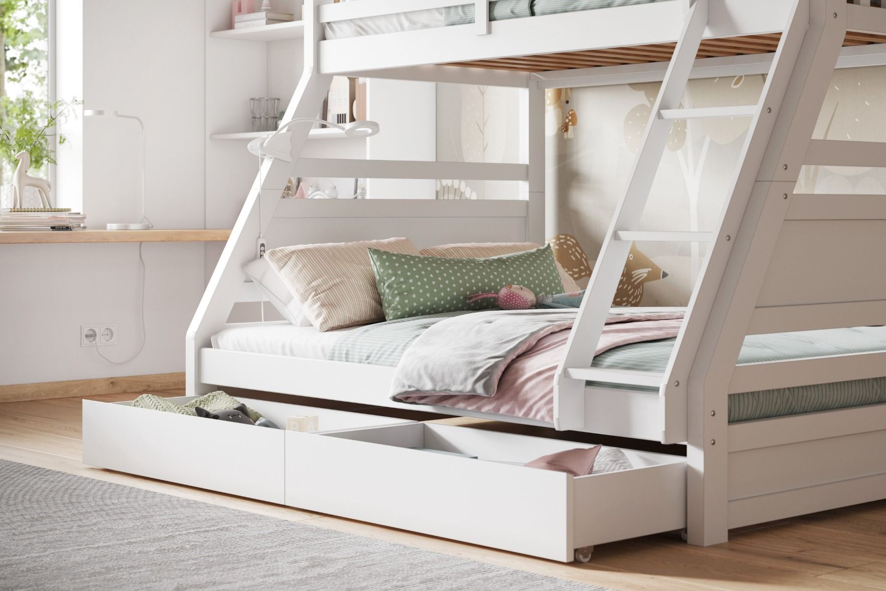Ollie White Triple Bunk Bed
