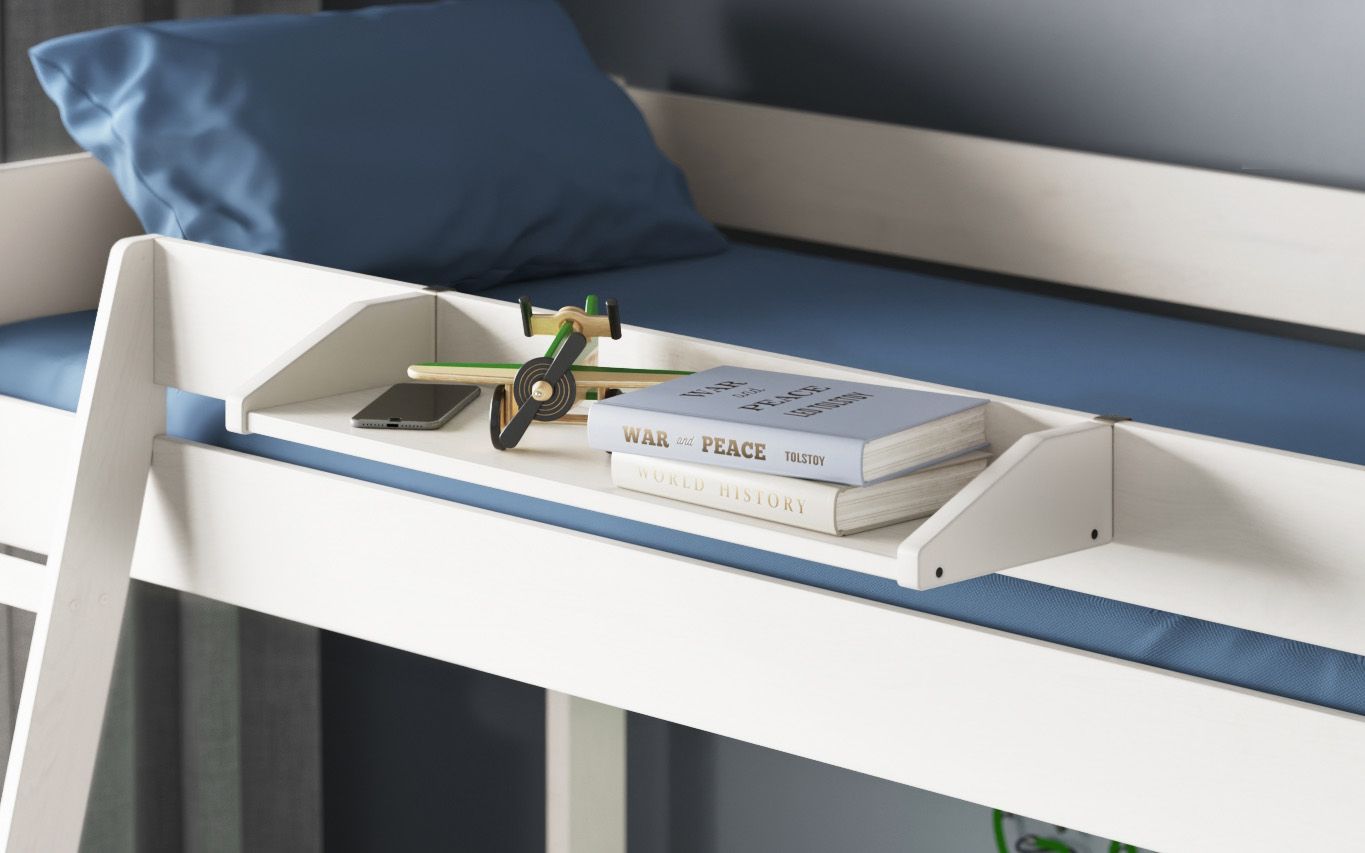 Noomi Tera White Small Double High Sleeper With Small Double L-Shaped Bed