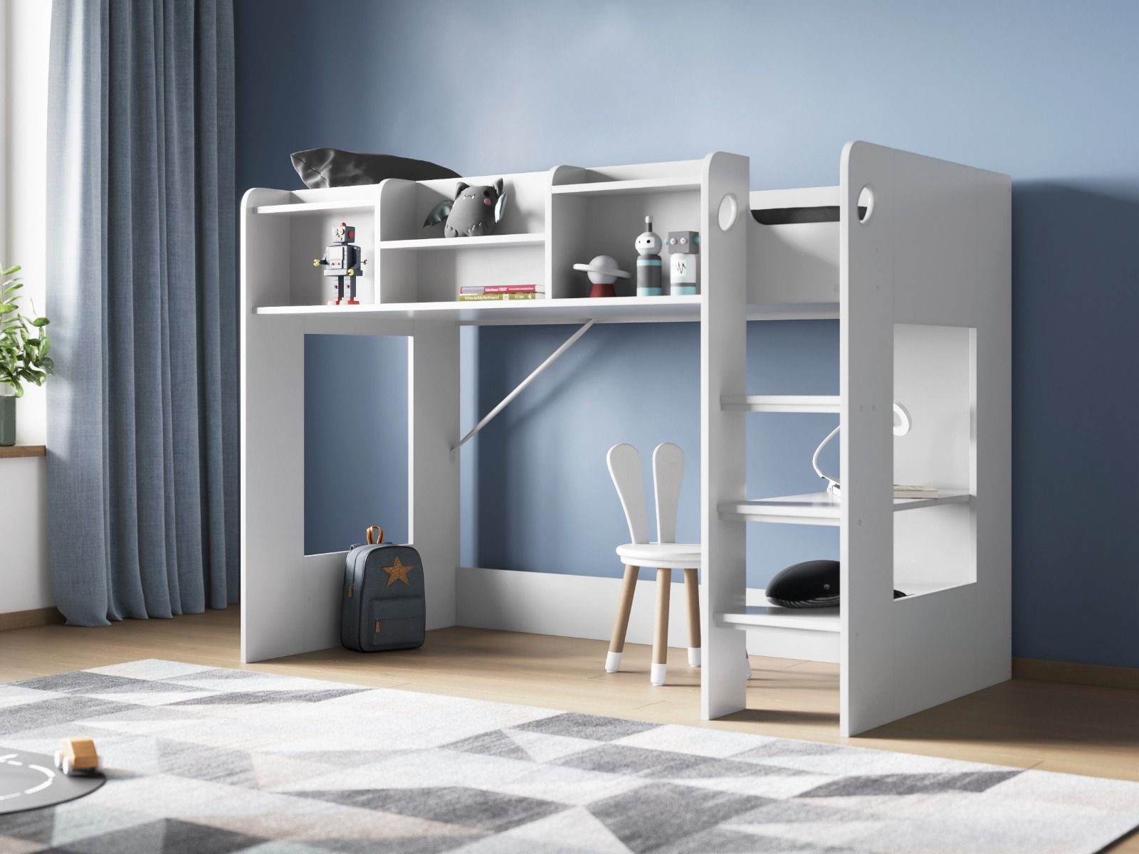 Wizard Junior White Mid High Sleeper Bed