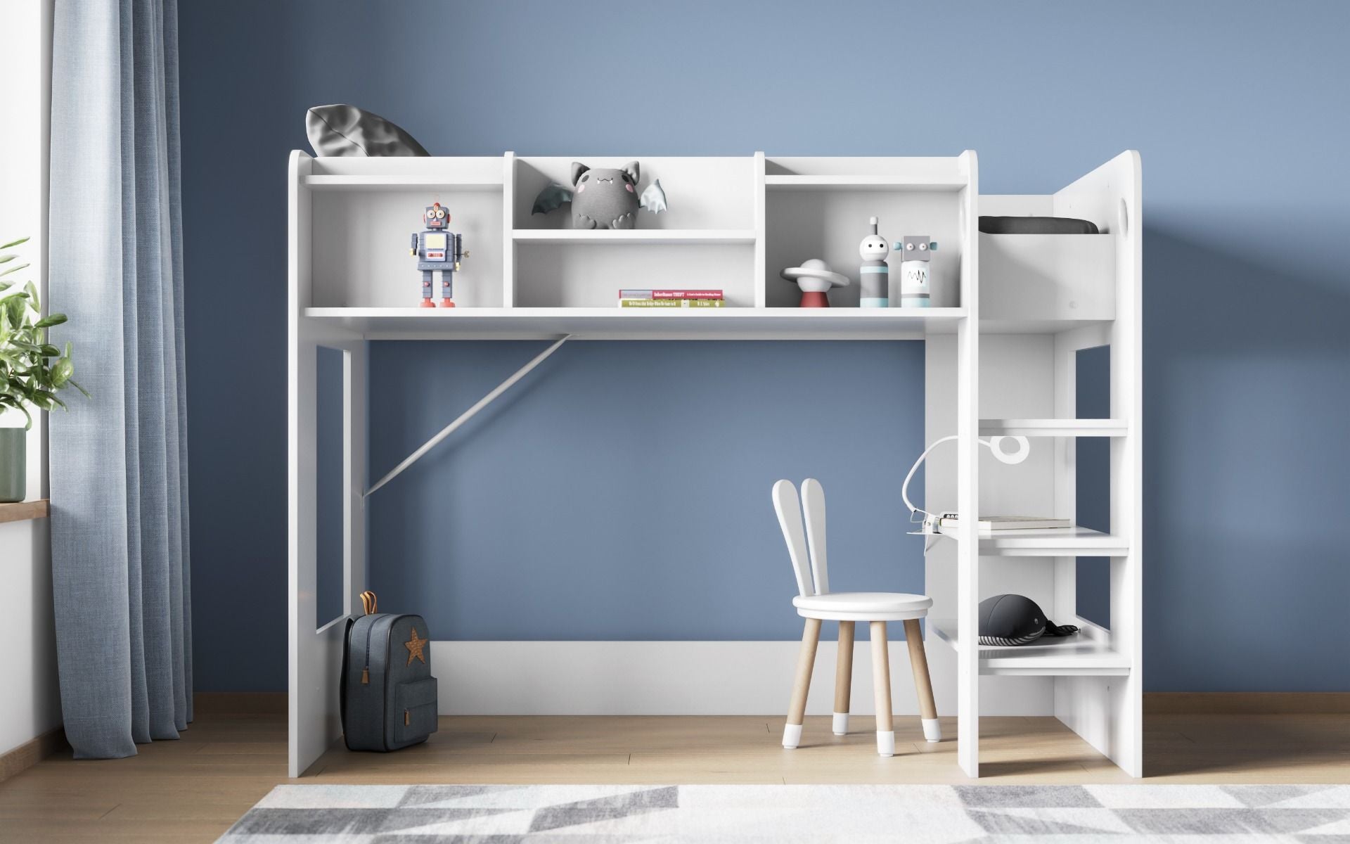 Wizard Junior White Mid High Sleeper Bed