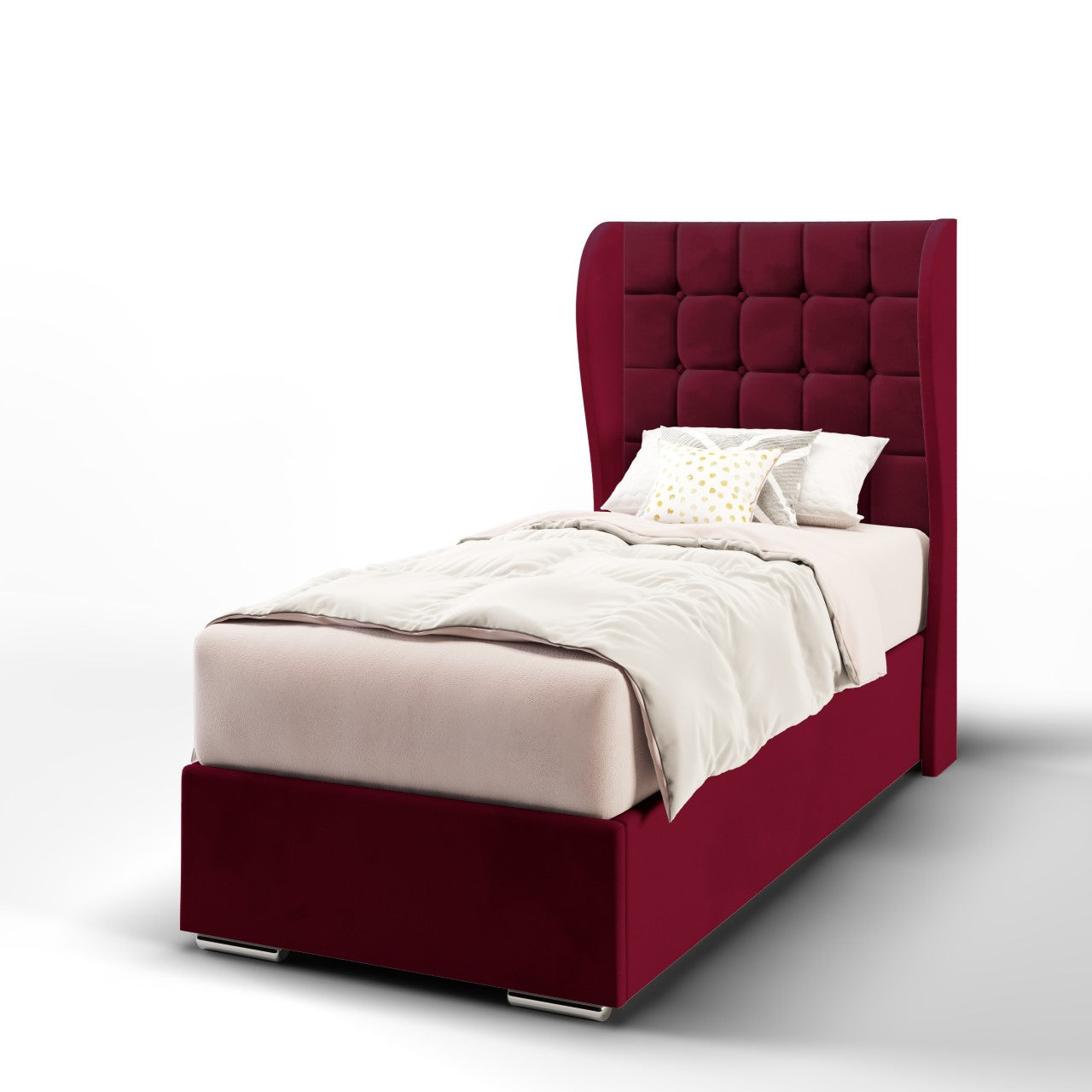 Large Cubic Middle Curve Wing Headboard Frame Bed