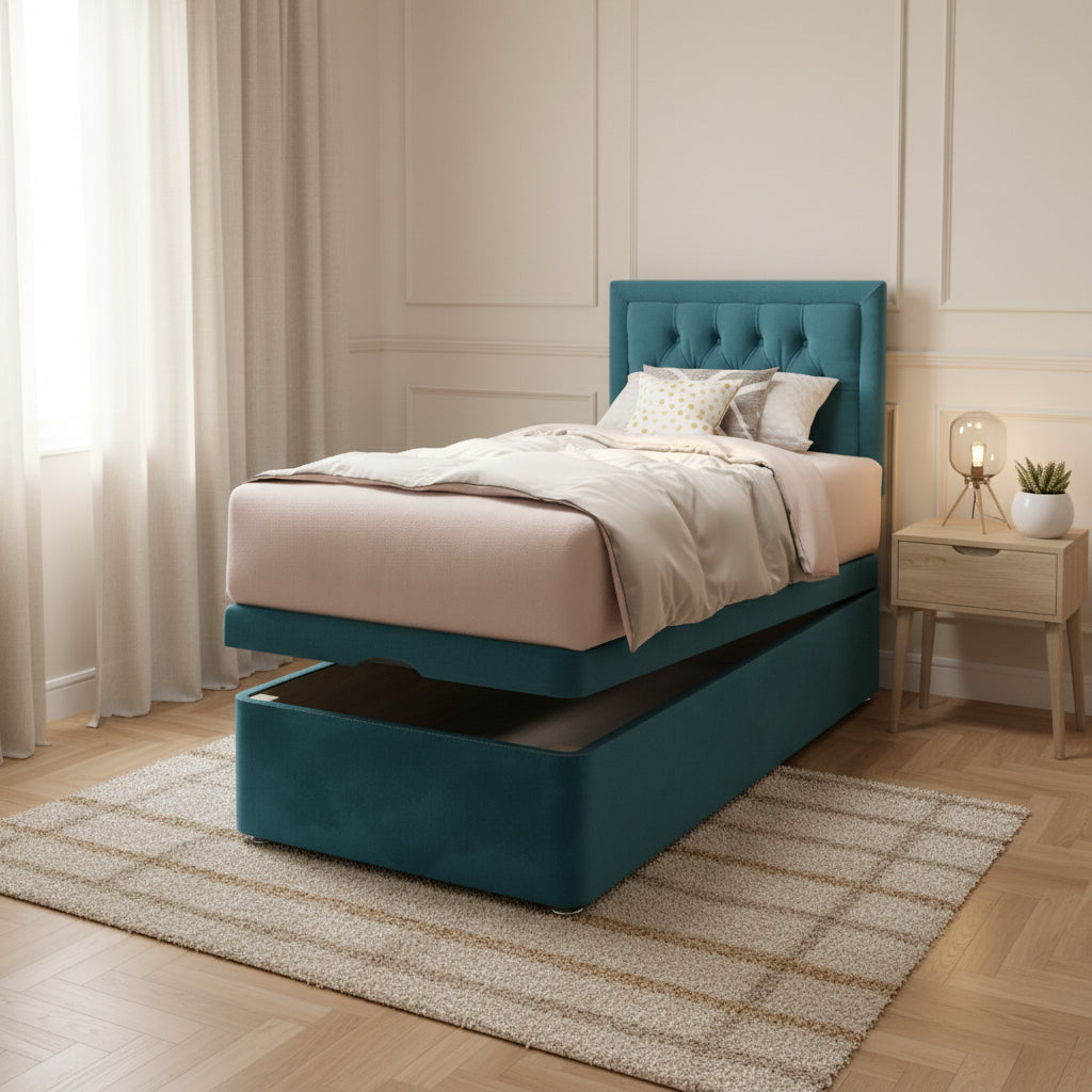 Chesterfield Border Headboard Ottoman Storage Bed