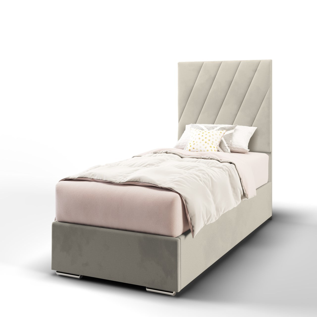 Diagonal Panels Headboard Frame Bed