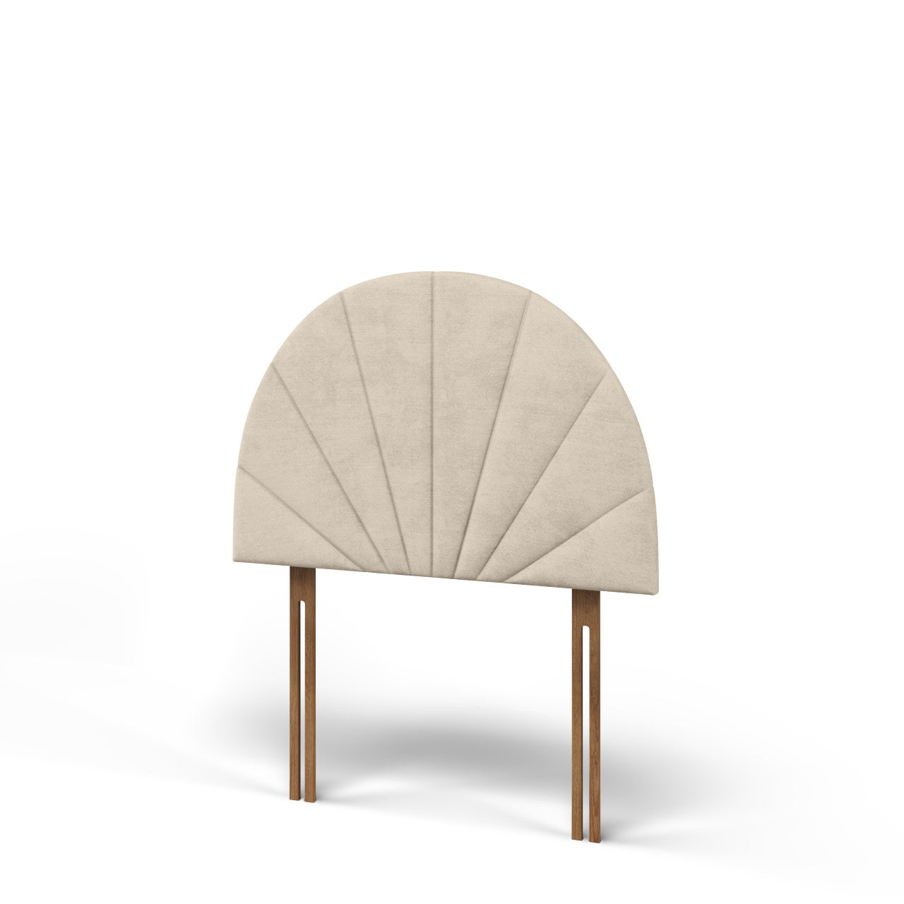 Half Moon Vertical Lines Headboard Ottoman Storage Bed