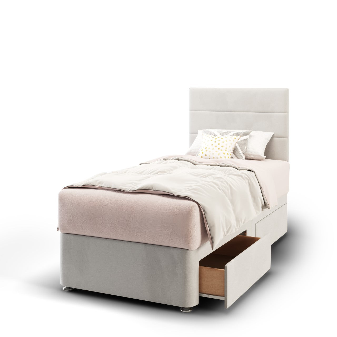 Horizontal Panels Headboard Divan Bed