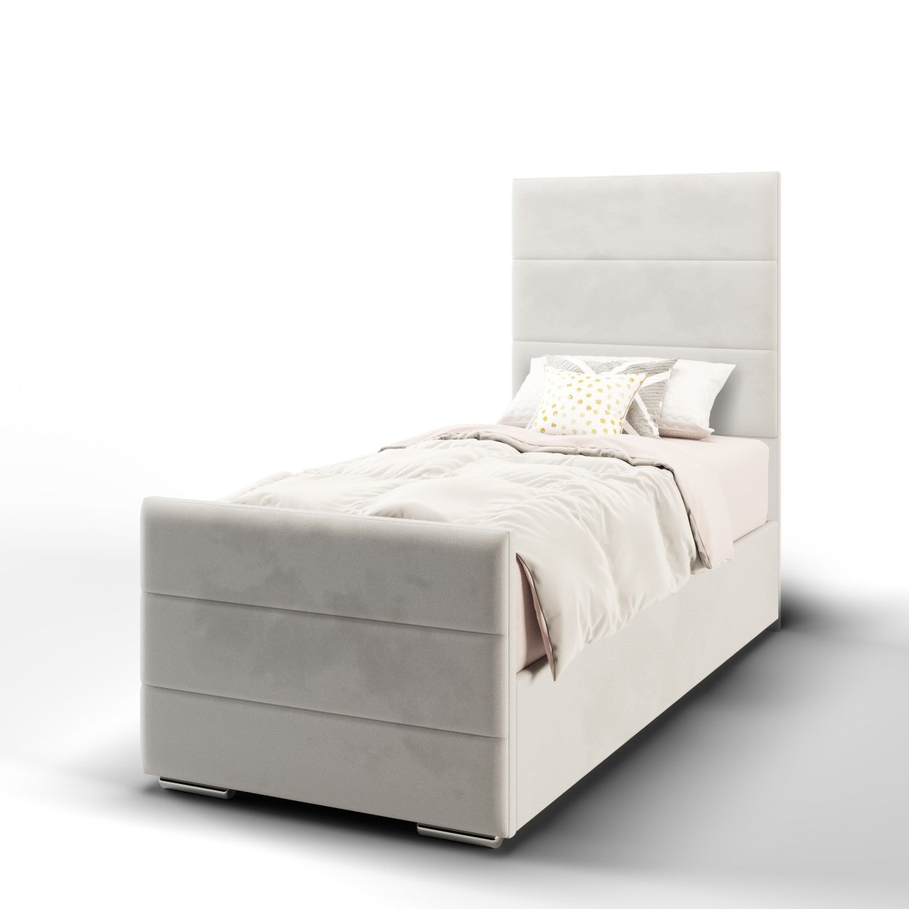 Horizontal Panels Headboard Frame Bed & Footend