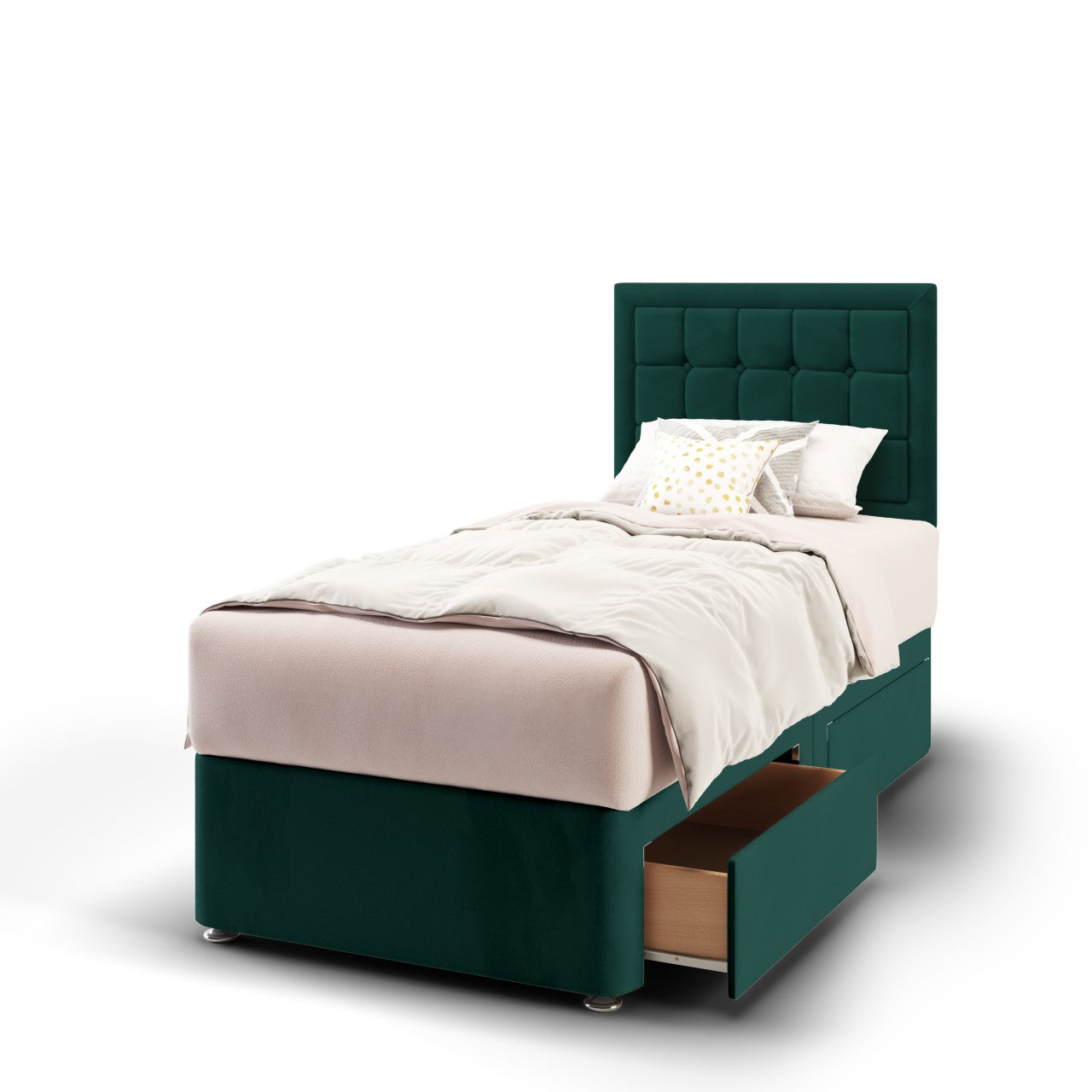 Large Cubic Border Headboard Divan Bed