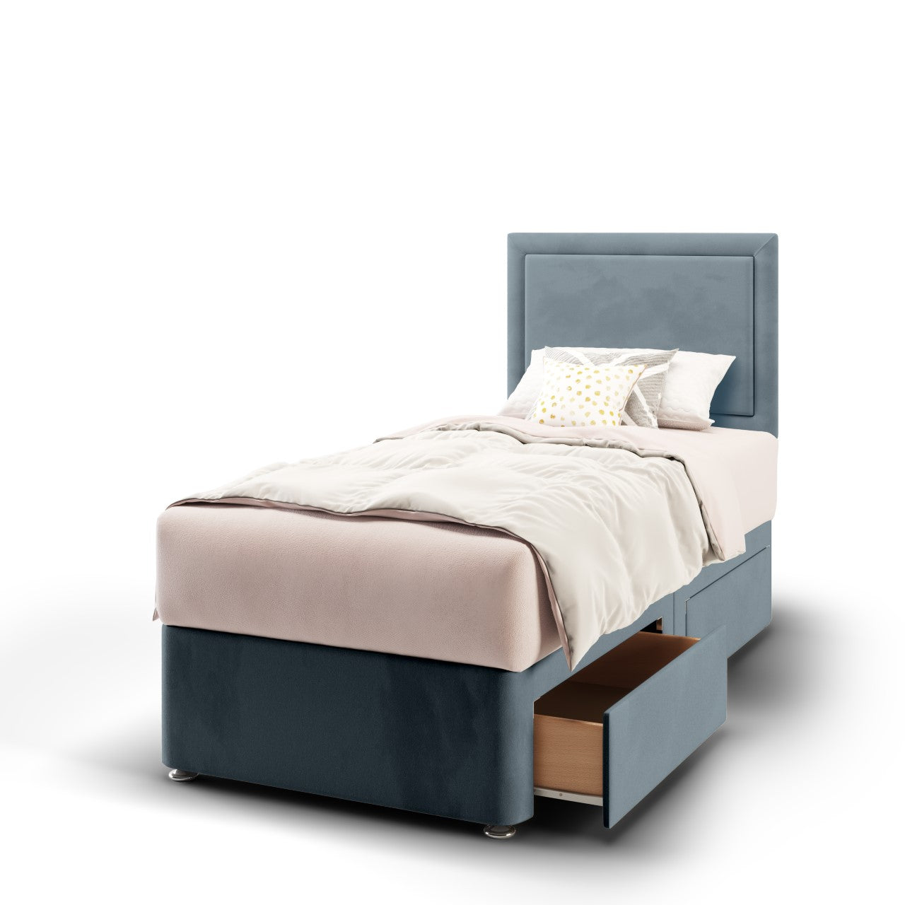 Plain Border Headboard Divan Bed