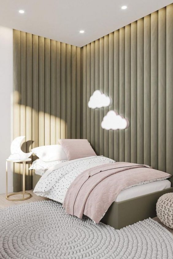 Vertical Panel Design Fabric Wall Mounted Headboard & Build your Bed Base